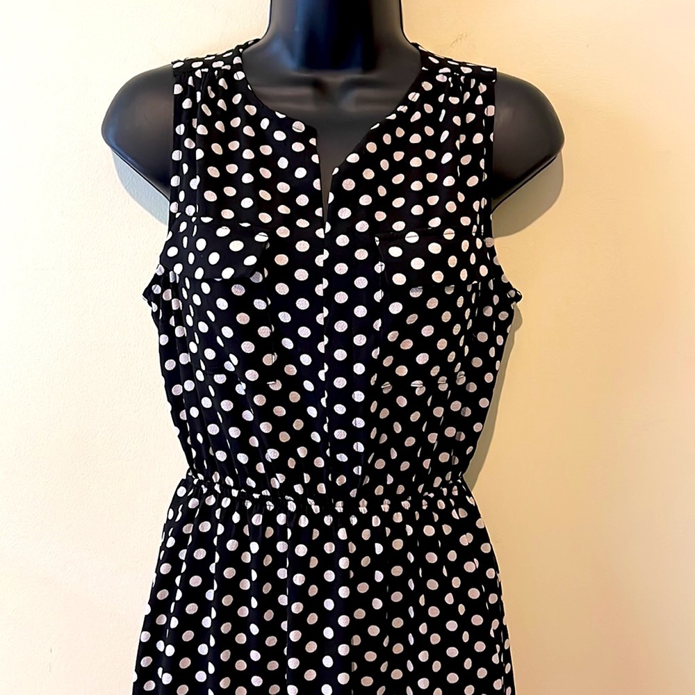 NWT Black and white polkadot Monteau dress size Medium